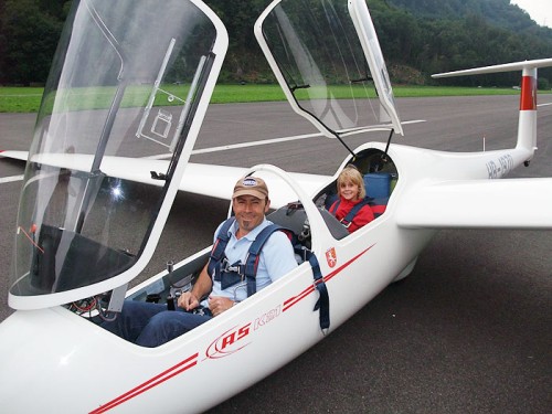 Before take-off in the training aircraft